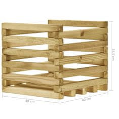 Vidaxl Visoka greda 40x40x38,5 cm impregnirana borovina