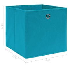 Greatstore Škatle za shranjevanje 4 kosi baby modre 32x32x32 cm blago