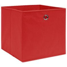 shumee Škatle za shranjevanje 4 kosi rdeče 32x32x32 cm blago
