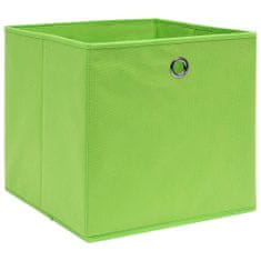 Greatstore Škatle za shranjevanje 4 kosi zelene 32x32x32 cm blago