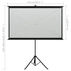 Vidaxl Projekcijsko platno s trinožnim stojalom 50" 16:9
