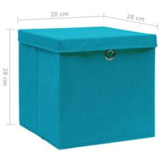 shumee Škatle s pokrovi 10 kosov 28x28x28 cm baby modre