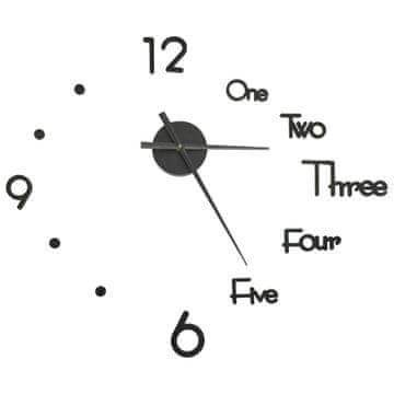 Vidaxl 3D stenska ura moderna črna 100 cm XXL