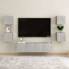 Vidaxl Stenske TV omarice 4 kosi betonsko sive 30,5x30x30 cm