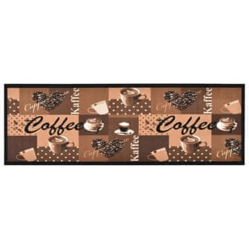 Vidaxl Kuhinjska preproga pralna Coffee rjava 45x150 cm