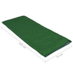Greatstore Lahka otroška spalna vreča, pravokotna, zelena, 670 g, 15°C