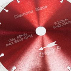 Wiltec Diamantna turboSEGMENTNA rezalna plošča 230mm TURBO