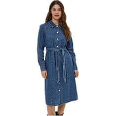 Vero Moda Ženska obleka VMPINA 10256355 Srednje Blue Denim (Velikost S)
