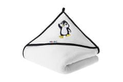 AKUKU Otroška brisača 100x100 Akuku bela s pingvinom