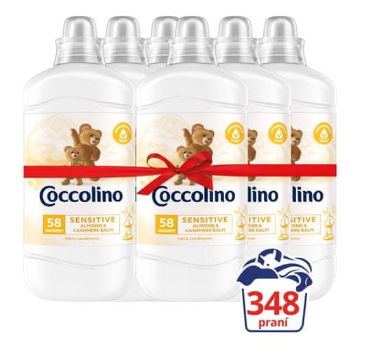 Coccolino Sensitive Cashmere & Almond mehčalec, 6x1,45 L