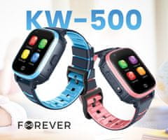 Forever KW-500 otroška ura, 4G-LTE, WiFi, GPS, kamera, video klic, SOS, obvestila, modra (FOR-KW-500-BL) - rabljeno