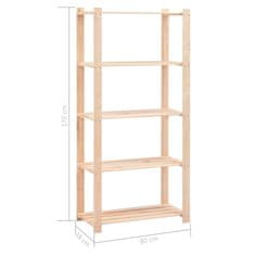 Vidaxl Stojala 5-nadstropna 5 kosov 80x38x170 cm trdna borovina 250 kg