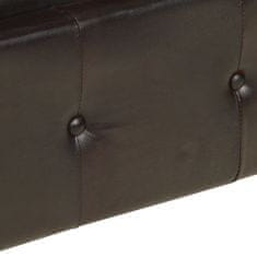 Vidaxl Chesterfield naslanjač rjavo pravo usnje