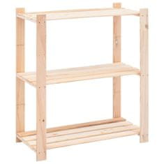 Vidaxl vidXL Stojalo 3-nadstropno 2 kosa 80x38x90 cm trdna borovina 150 kg