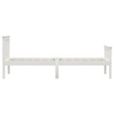 Vidaxl Posteljni okvir bel iz trdne borovine 100x200 cm