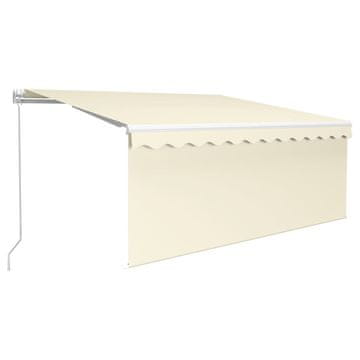 Vidaxl Ročno zložljiva tenda s senčilom LED 3,5x2,5 m krem