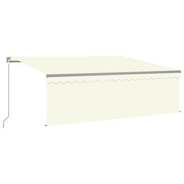 Vidaxl Ročno zložljiva tenda s senčilom 4x3 m krem