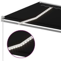 Vidaxl Ročno zložljiva tenda z LED lučmi 500x300 cm antracitna