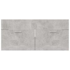 Vidaxl Komplet kopalniškega pohištva betonsko siva iverna plošča