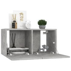 Vidaxl Viseča TV omarica betonsko siva 60x30x30 cm