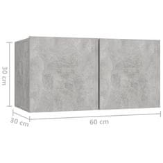 Vidaxl Viseča TV omarica betonsko siva 60x30x30 cm