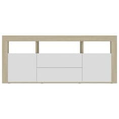 Vidaxl TV omarica bela in sonoma hrast 120x30x50 cm iverna plošča