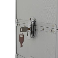 Vidaxl Voziček za ličila iz aluminija srebrn