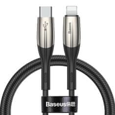 BASEUS trpežen najlonski USB kabel Tip C PD / Lightning 18W QC3.0 1m črn (CATLSP-01)
