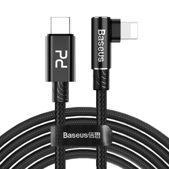 BASEUS MVP Elbow USB Type C napajalnik / kabel za strelo PD 18W 2m črn (CATLMVP-B01)
