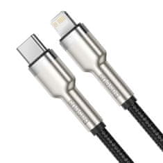 BASEUS Kabel za iPhone USB-C - Lightning Cafule Metal Data Power Delivery 20W 1m - črn
