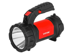 vipow Baterijska svetilka akum. 3W+3W COB LED, snop:100m, rdeče barve