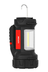 vipow Baterijska svetilka akum. 3W+3W COB LED, snop:100m, rdeče barve