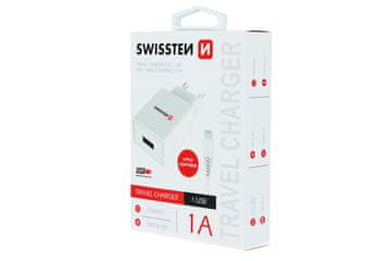 SWISSTEN Potovalni polnilec, 1 A, strela, 1,2 m