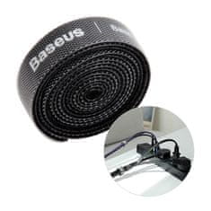 BASEUS Organizer za kable z velcro trakom, 1 m, črn