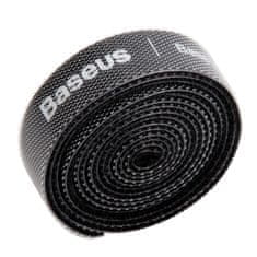 BASEUS Organizator kablov Velcro trak 1m črn
