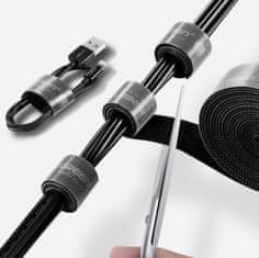 Ugreen Velcro trak za kabelski organizator, 5 m, črn