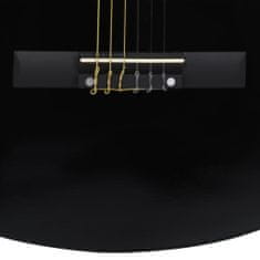 Greatstore Klasična kitara za začetnike črna 4/4 39" lipov les