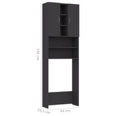 Vidaxl Omara za pralni stroj siva 64x25,5x190 cm