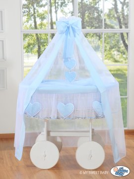 Greatstore Košara Moses z baldahinom Deluxe - Amelie blue