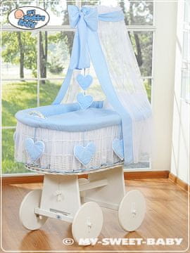 Greatstore Košara Moses s krošnjo - Amelie blue