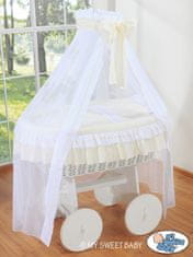 MY SWEET BABY Moses Basket with Canopy Deluxe - Bellamy Cream