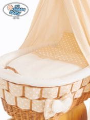 Mosesova košara z baldahinom Isabella naravna + krem posteljnina