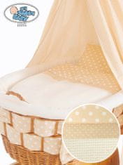 Mosesova košara z baldahinom Isabella naravna + krem posteljnina