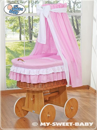 Greatstore Mojzesova košara z nadstreškom - Bellamy roza