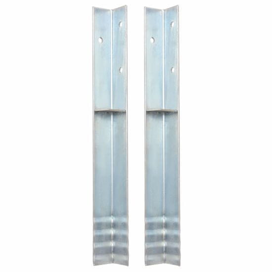 Vidaxl Talno sidro L-oblike 2 kosa pocinkano jeklo 5x5x50 cm
