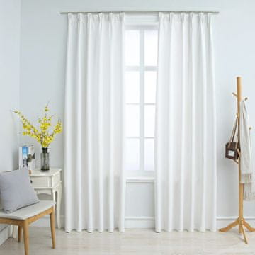 Vidaxl Zatemnitvene zavese z obešali 2 kosa umazano bele 140x175 cm