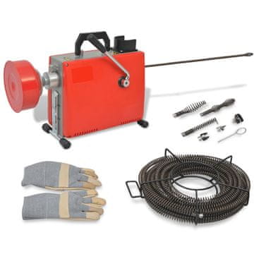 Vidaxl Naprava za čiščenje cevi 250 W 15mx16mm 4,5mx9,5mm