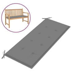 Vidaxl Blazina za vrtno klop siva 120x50x4 cm oxford tkanina