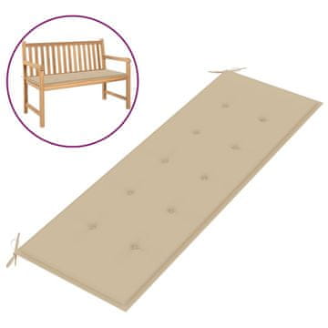 Vidaxl Blazina za vrtno klop bež 150x50x2 cm oxford tkanina