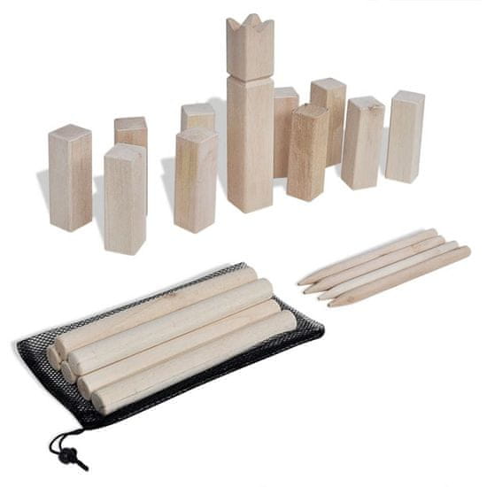Vidaxl Set lesenih kock za igro Kubb